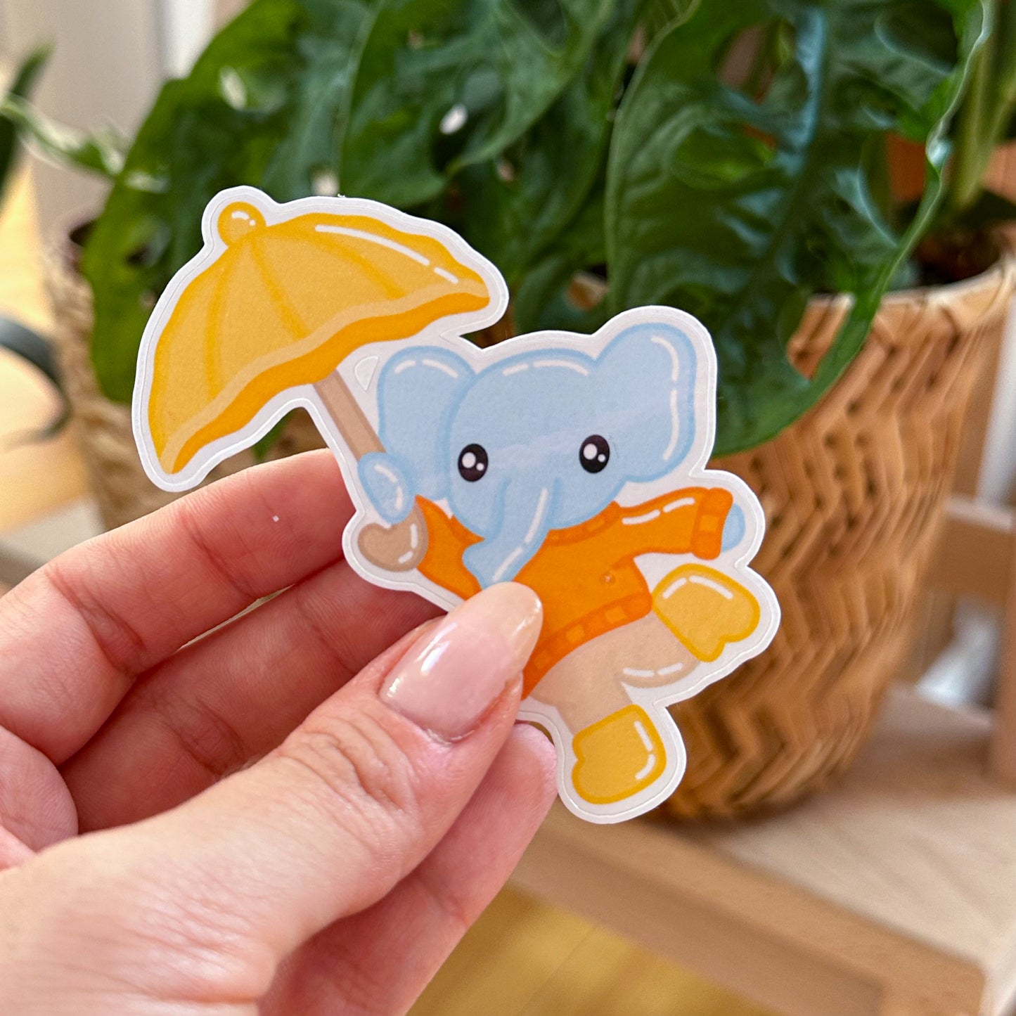 ELEPHANT and UMBRELLA sticker