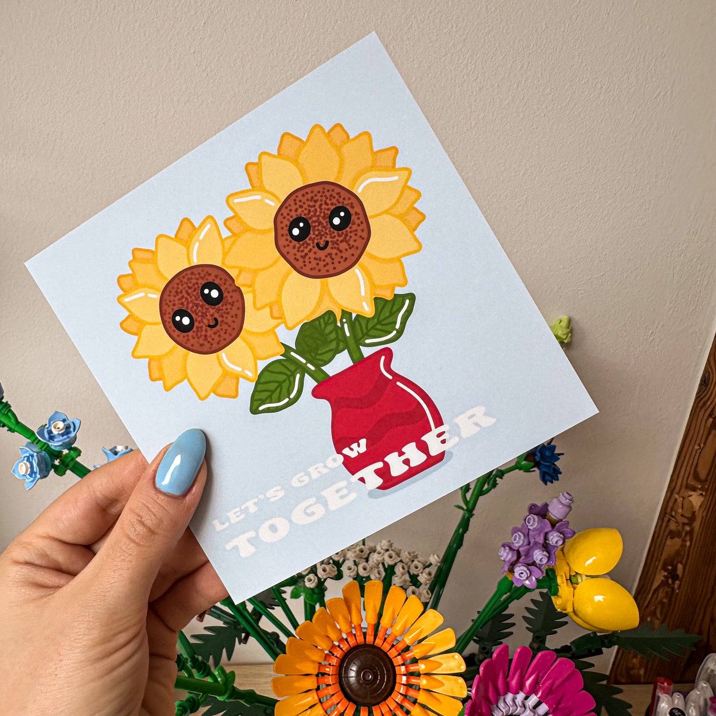 PRINT SUNFLOWERS LET’S GROW TOGETHER